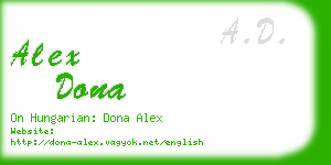 alex dona business card